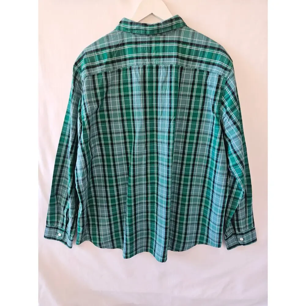Levi's Long Sleeve Shirts Office Stripes Plaid Button Up Blue Green XXL Bundle